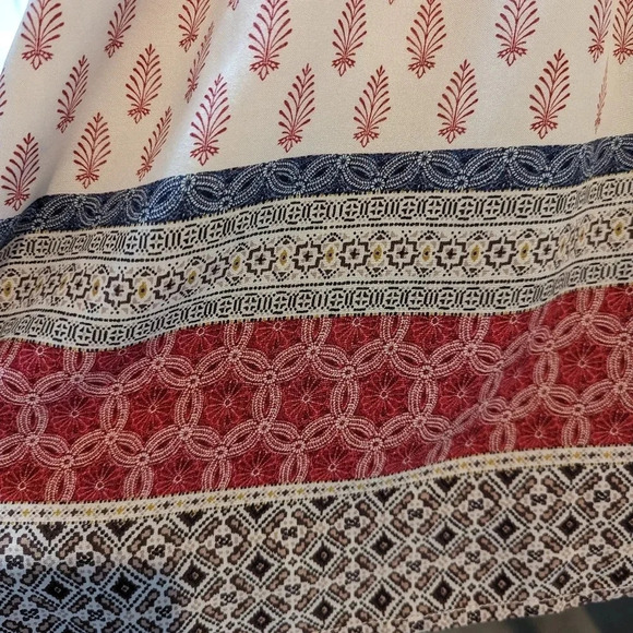 Sanctuary Boho mini dress, cream, red, flowy fit women's size small A9 - Picture 5 of 7